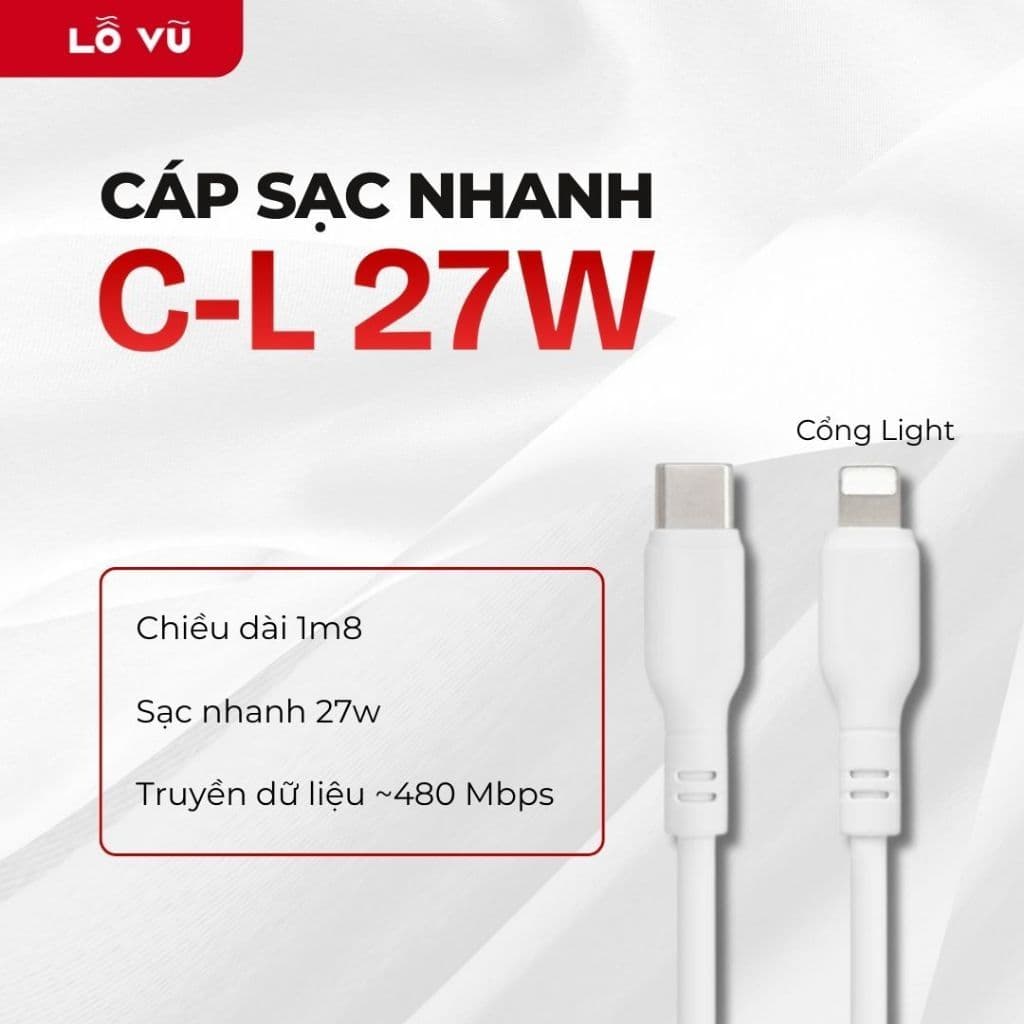 Combo Củ sạc nhanh Belkin 30W - A843 - Đen + Cáp C to L 27W 1m8 C8