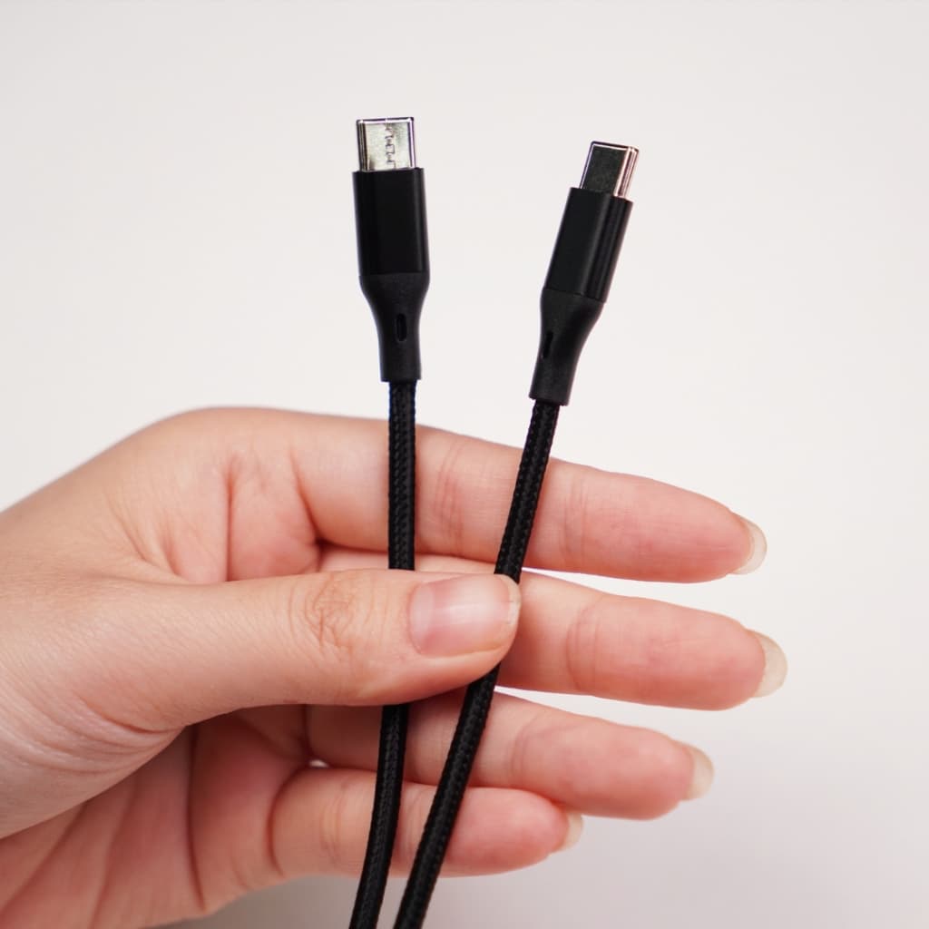 Combo Củ sạc nhanh 20W - 1C1A - Acenew + Cáp C to C , chất liệu bện nylon, chiều dài 2m - Đen