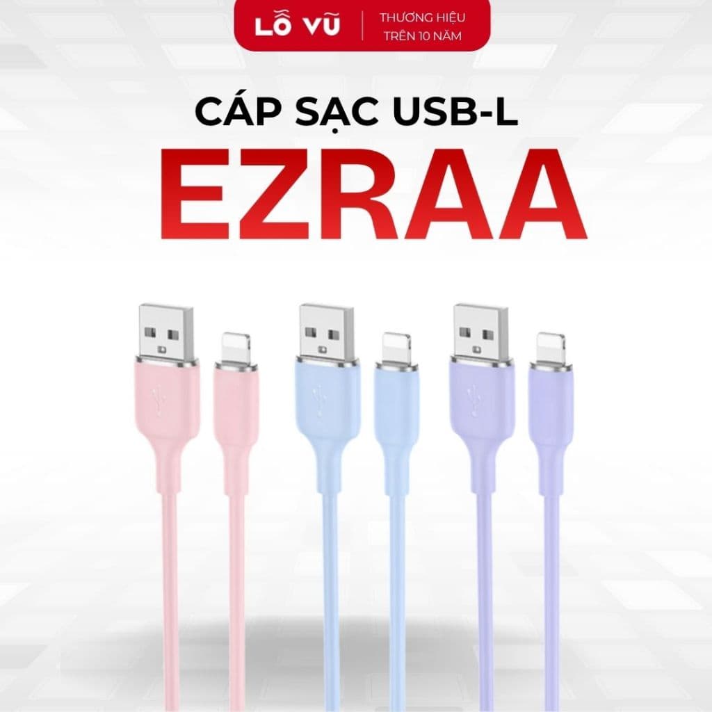 Combo 3 - Cáp sạc EZRA - A to L (Nobox - nhiều màu)