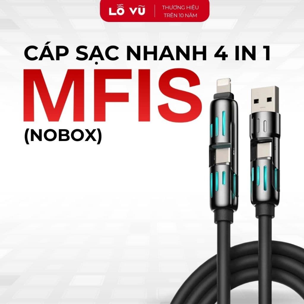 Combo 2 Cáp sạc 4 in 1 Mfish (nobox)