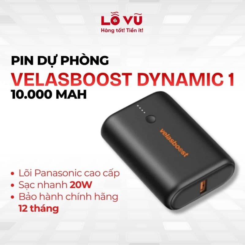 PIN DỰ PHÒNG VELASBOOST DYNAMIC 1 (10K MAH)