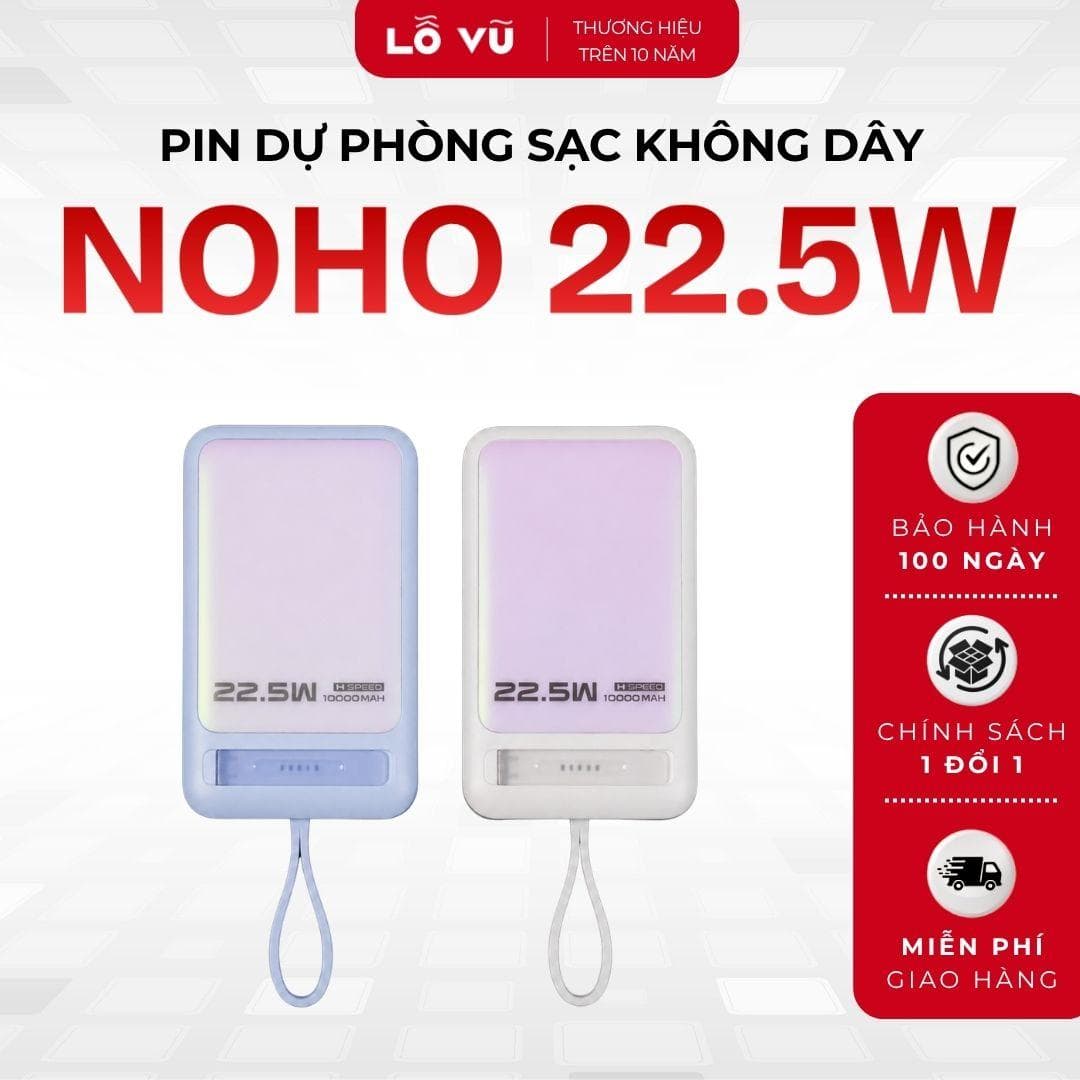 Pin dự phòng sạc không dây NOHON 22.5W 10.000mAh