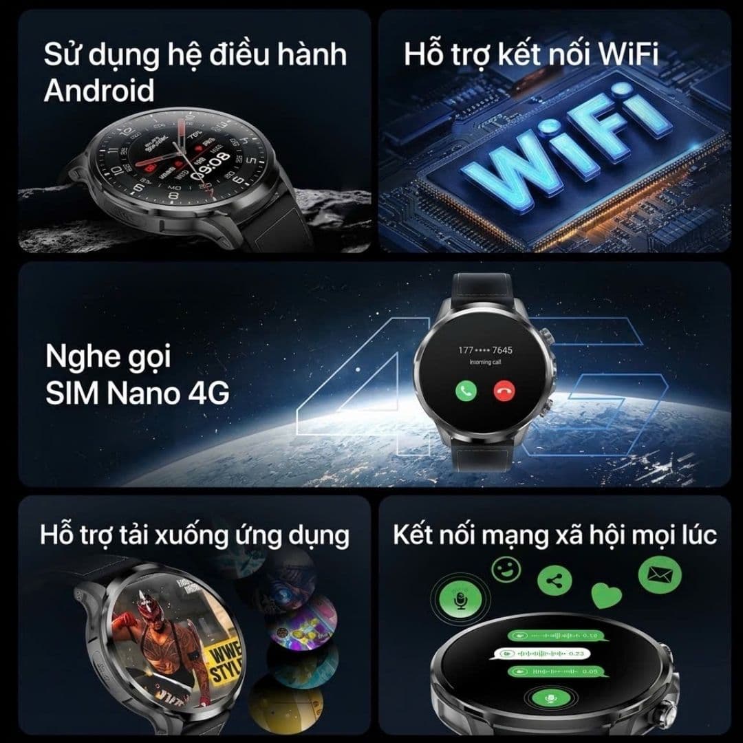 Đồng hồ thông minh Xiaomi Black Shark Watch X1, lắp sim độc lập, có camera, định vị