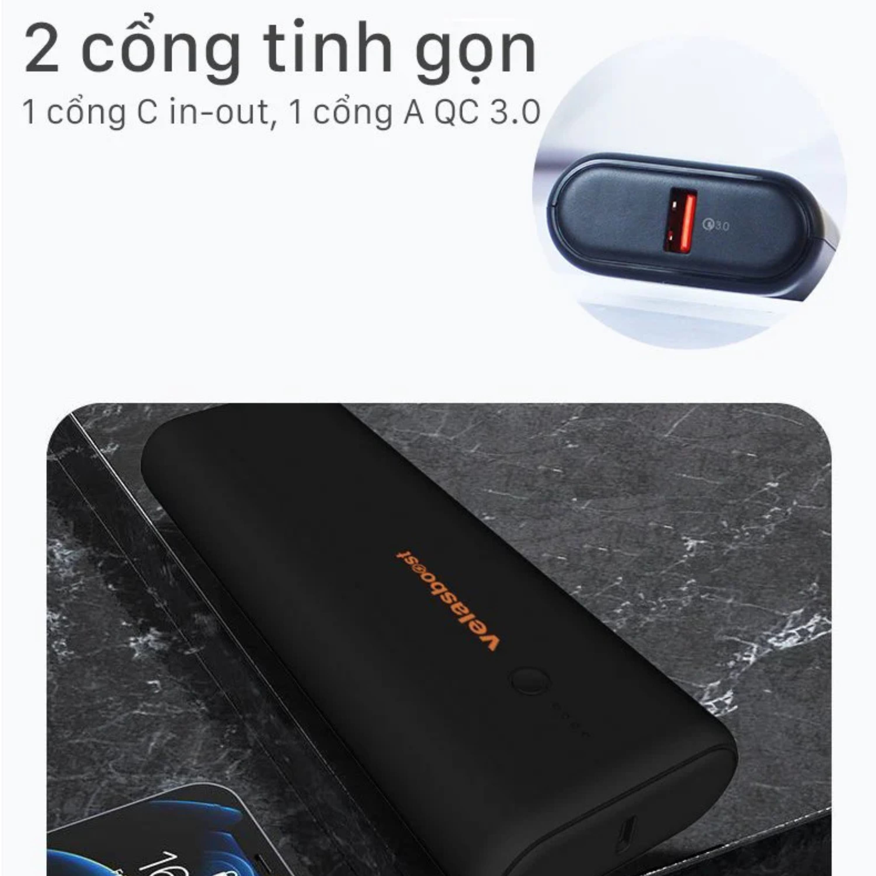 PIN DỰ PHÒNG VELASBOOST DYNAMIC 2 (20K MAH)