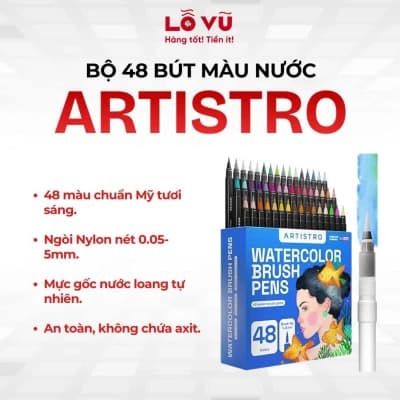 Bộ 48 bút màu nước ARTISTRO 48 Watercolor Brush Pens