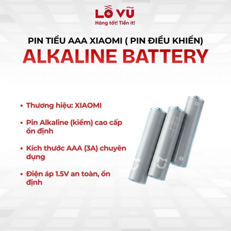 Pin tiểu AAA XIAOMI Alkaline Battery ( Pin điều khiển )