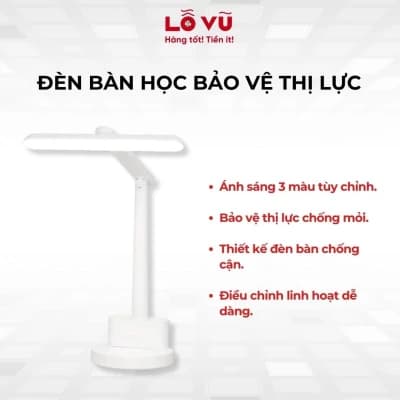 Đèn bàn học bảo vệ thị lực - Chống mỏi mắt, 3 tông màu linh hoạt