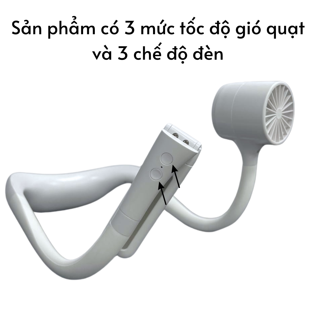 Đèn đọc sách đeo cổ có quạt tích điện