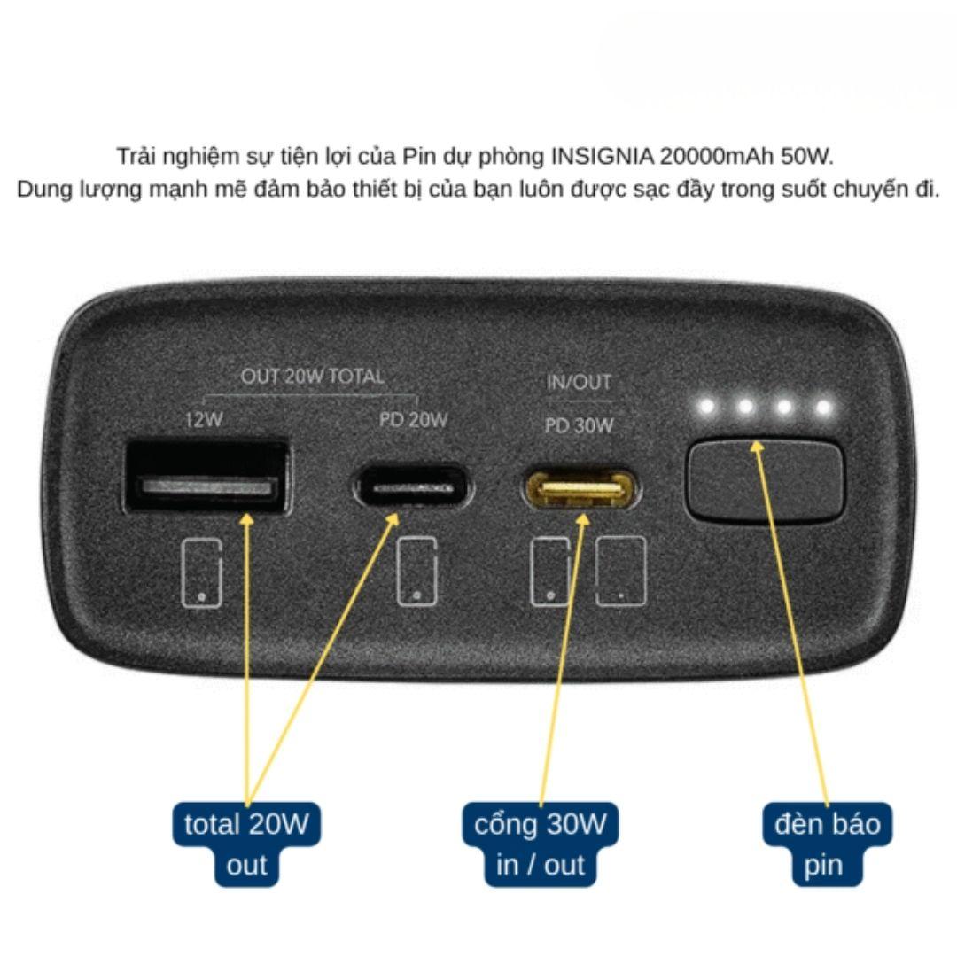 Pin dự phòng INSIGANIA 20,000mAh